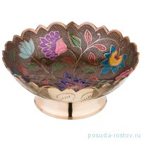 Блюдо 18 х 18 х 7 см н/н цветная эмаль /латунь / 195591