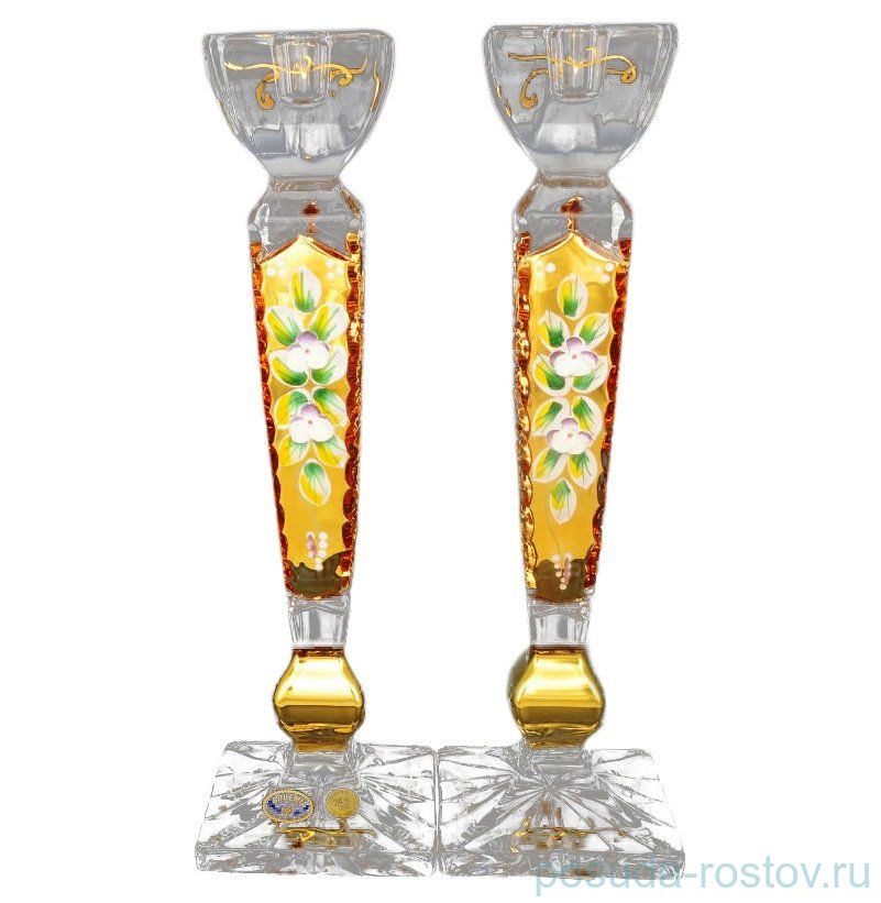 Подсвечники 30 см 2 шт "Хрусталь с золотом" / 044496