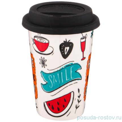 Кружка 400 мл с крышкой &quot;Coffemania&quot; / 263944