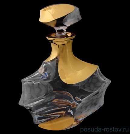 Графин для виски 800 мл &quot;Calypso /С золотом&quot; хрусталь Йиглава / 084498
