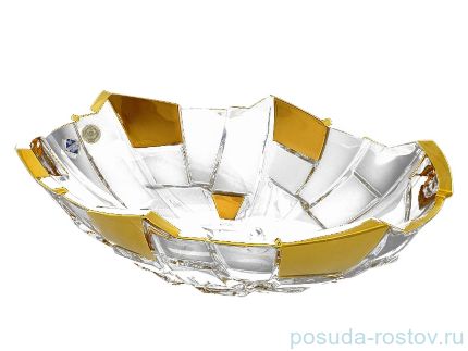 Ваза для фруктов 38 см &quot;Crack /С золотом&quot; хрусталь Йиглава / 093794