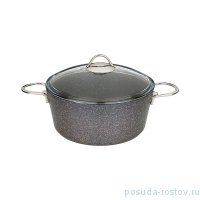 Кастрюля-сотейник 20 х 10 см со стеклянной крышкой антипригарное покрытие 2,5 л &quot;Agness /Granite&quot; / 208694