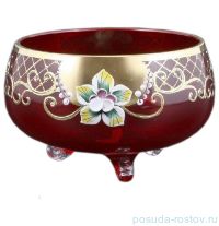Конфетница 13 см на 3-х ножках &quot;Лепка красная /5408&quot; / 093149