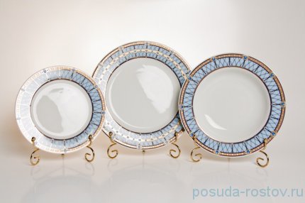 Столовый сервиз на 6 персон 28 предметов &quot;Кайро /Синий&quot; / 039307