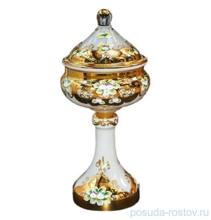 Ваза 40 см с крышкой н/н &quot;Лепка белая&quot; / 038806