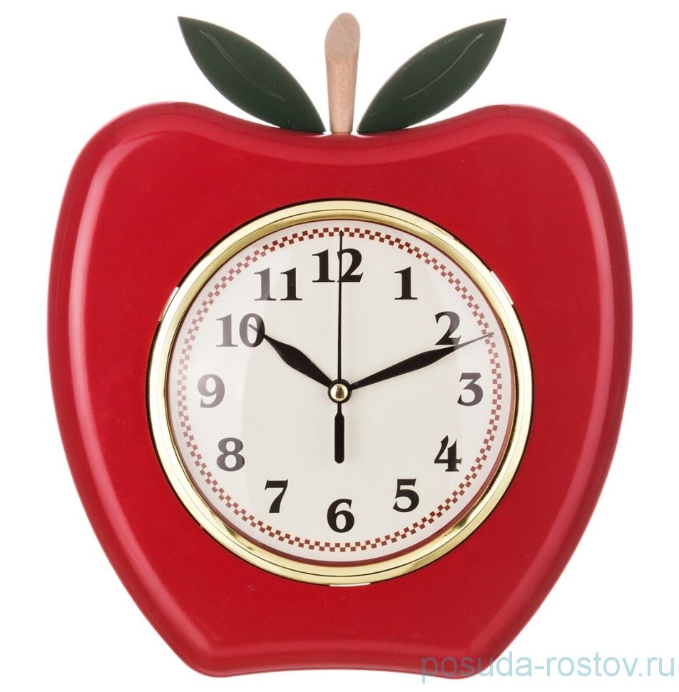 Часы настенные 21 х 23,5 х 4,5 см кварцевые красные "FRUIT"  / 187909