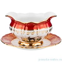Соусник 400 мл с подставкой &quot;Магнолия /Охота красная&quot; / 207504