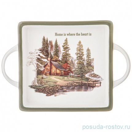 Блюдо 25,5 х 18 х 4 см с ручками квадратное &quot;Family house&quot; / 341393