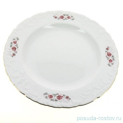Блюдо 32 см круглое &quot;Рококо /577 /Серая роза /золото&quot; / 127645