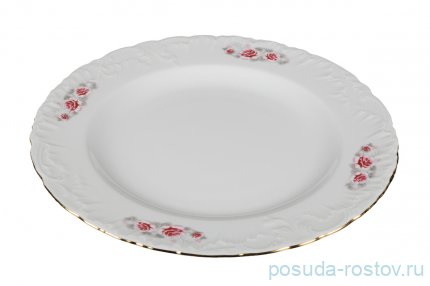 Блюдо 32 см круглое &quot;Рококо /577 /Серая роза /золото&quot; / 127645
