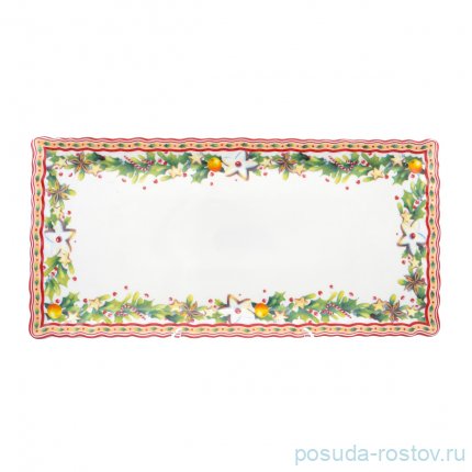 Блюдо 37 х 18 см прямоугольное &quot;Christmas world /Green&quot; / 230086