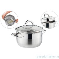 Кастрюля 18 x 10,5 см со стеклянной крышкой 2 л &quot;profi home&quot; / 273854