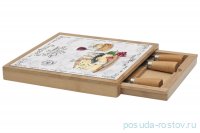 Набор для сыра 5 предметов (доска, выдвижной ящик с 4-мя ножами) &quot;Fromage&quot; (подарочная упаковка) / 291525