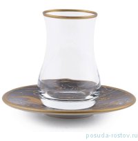 Армуды для чая 6 шт с блюдцами &quot;Мрамор&quot; / 251265