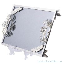 Поднос прямоугольный н/н &quot;Цветы /Silver&quot; / 245110