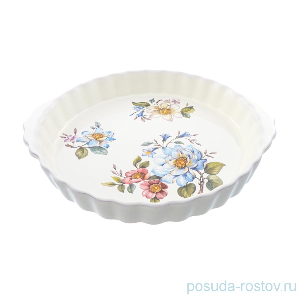 Блюдо для запекания 32 см круглое "Artigianato ceramico /Весенние лепестки" / 171679