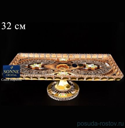 Поднос 32 см прямоугольное н/н &quot;Хрусталь с золотом&quot; / 059904