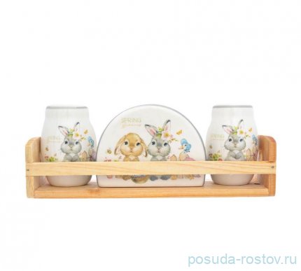 Набор для сервировки 3 предмета на подставке &quot;Spring Bunnies&quot; / 280003