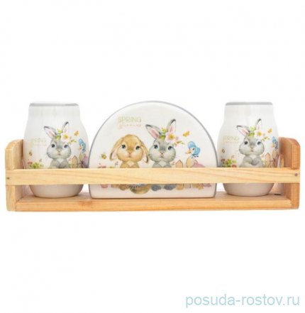 Набор для сервировки 3 предмета на подставке &quot;Spring Bunnies&quot; / 280003
