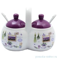 Банка для специй с ложками (2 х 250 мл + 2 ложки 15,6 х 9 х 12 см) &quot;Прованс&quot; / 130115