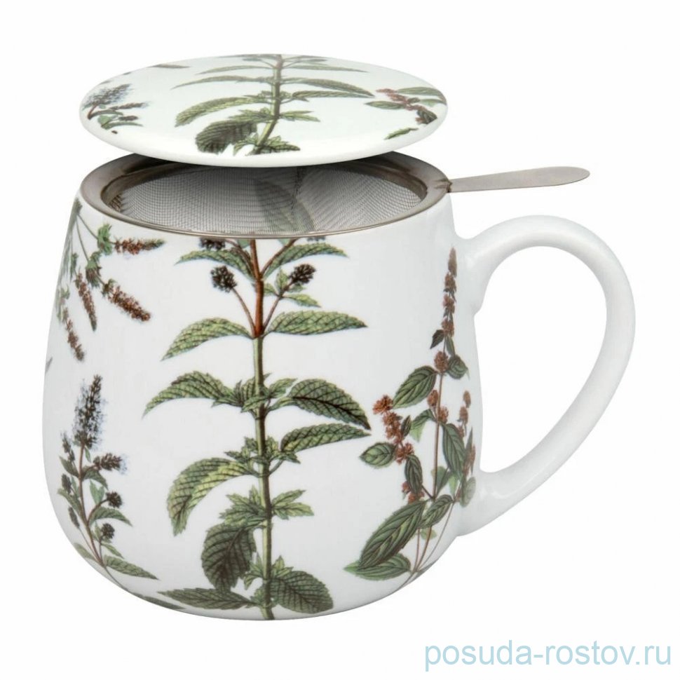 Кружка 400 мл с крышкой и ситечком "My favourite tea peppermint" / 378355