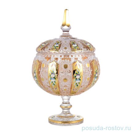 Конфетница 25,5 см с крышкой н/н &quot;Хрусталь с золотом&quot; / 149854