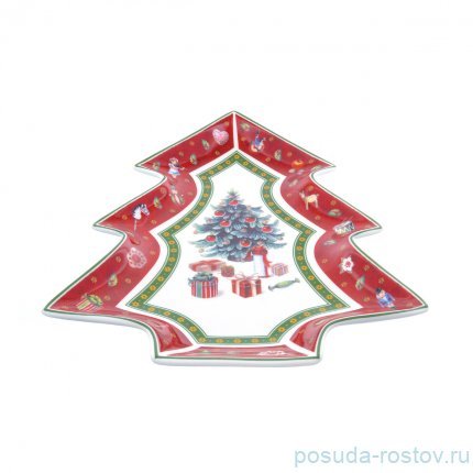 Блюдо 26 х 21 см Ёлка &quot;Christmas world /Bordo&quot; / 230080