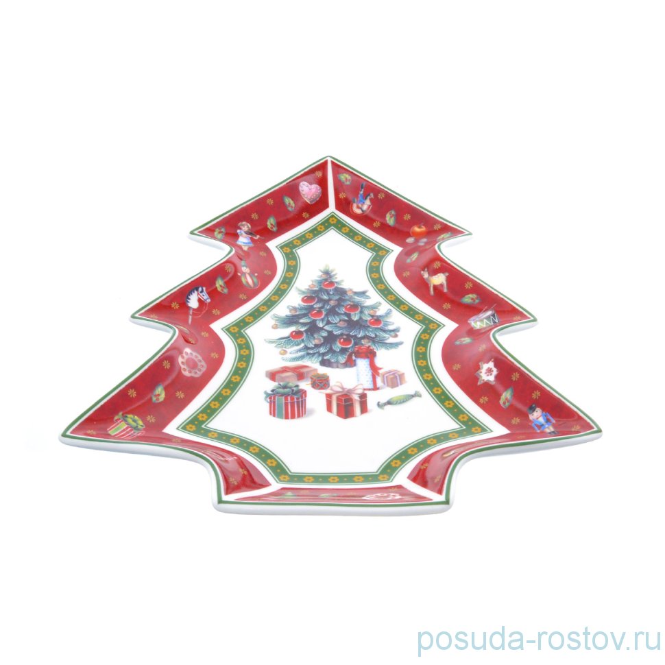 Блюдо 26 х 21 см Ёлка "Christmas world /Bordo" / 230080