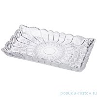 Блюдо 17,5 х 30 х 4 см прямоугольное &quot;Muza Crystal /Резное&quot; / 193029