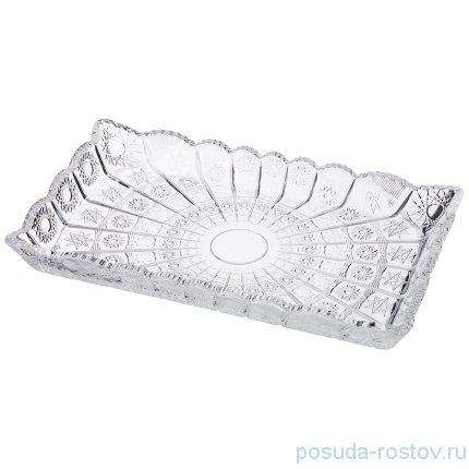 Блюдо 17,5 х 30 х 4 см прямоугольное &quot;Muza Crystal /Резное&quot; / 193029