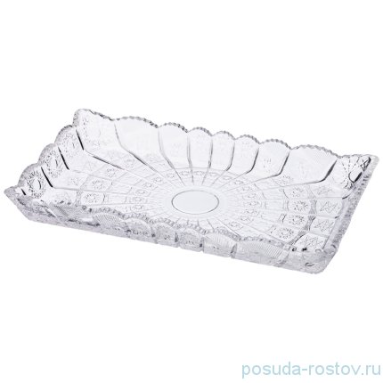 Блюдо 17,5 х 30 х 4 см прямоугольное &quot;Muza Crystal /Резное&quot; / 193029