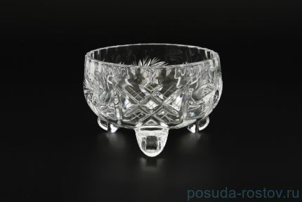 Вазочка 10 см на 3-х ножках прозрачная / 099073