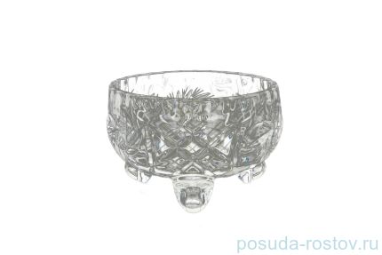 Вазочка 10 см на 3-х ножках прозрачная / 099073