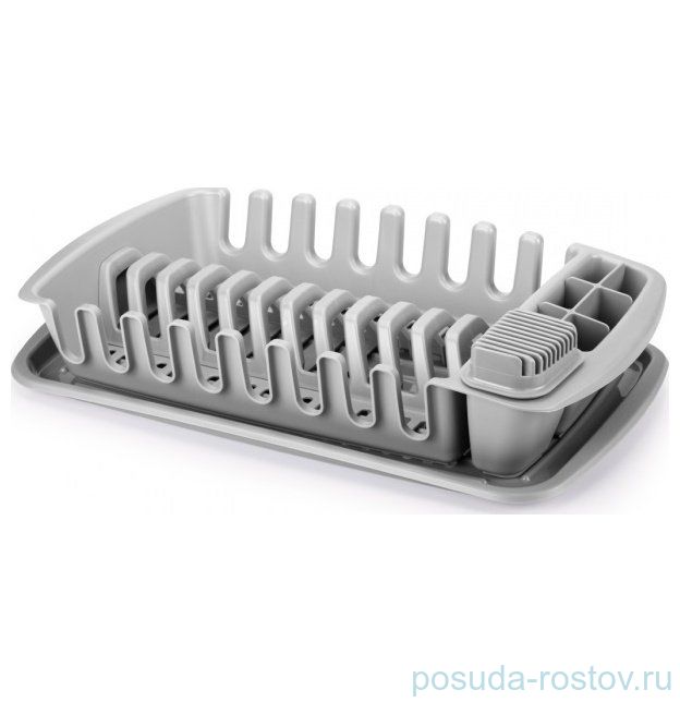 Сушилка для посуды с лотком серая "Tescoma /CLEAN KIT" / 142359