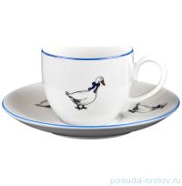 Кофейная пара 100 мл 1 шт мокко &quot;Ивонн /Гуси&quot; (блюдце 12,5 см)  / 111416