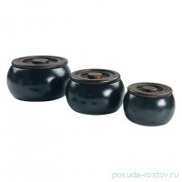 Набор банок для сыпучих продуктов (10, 13, 16 см) 3 шт &quot;Blackwood&quot; (подарочная упаковка)  / 368540