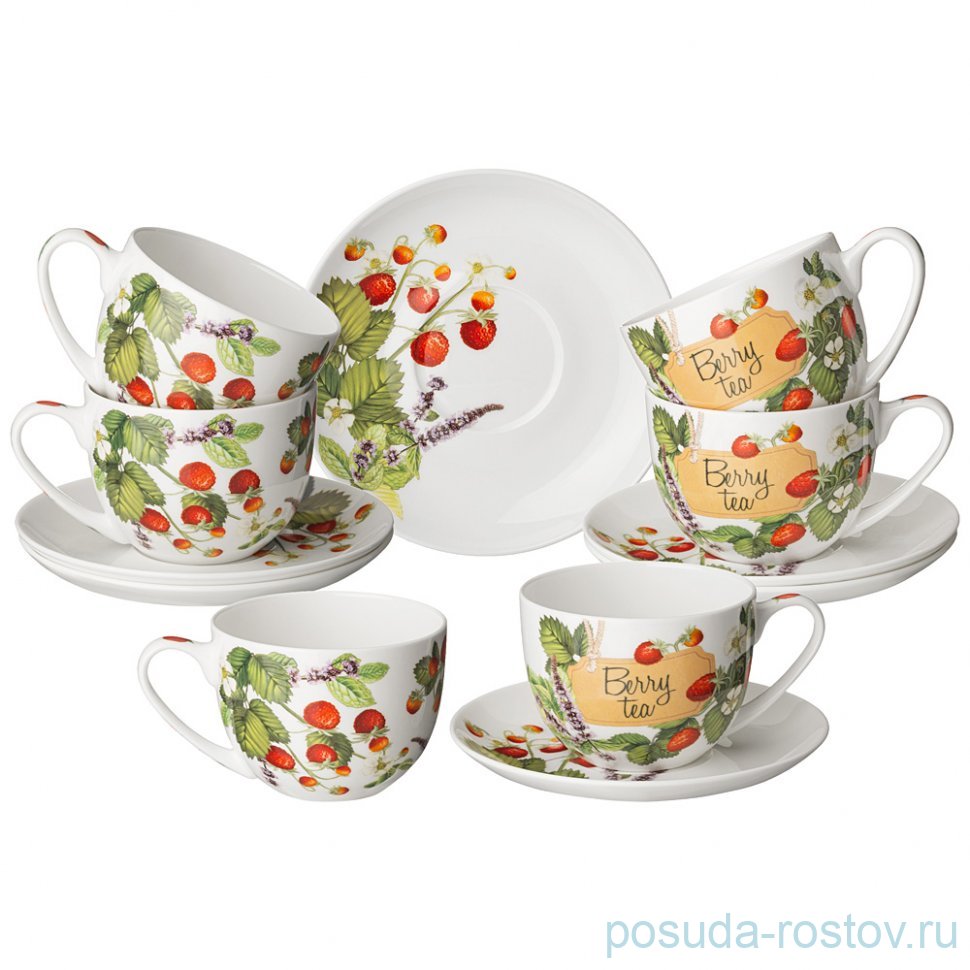 Набор чайных пар 330 мл 6 шт "Fruit basket /Berry tea" / 336114
