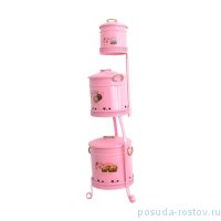 Набор ёмкостей для овощей 31 х 116 см 3 яруса розовые &quot;Yildiray Metal Pink&quot; / 258208