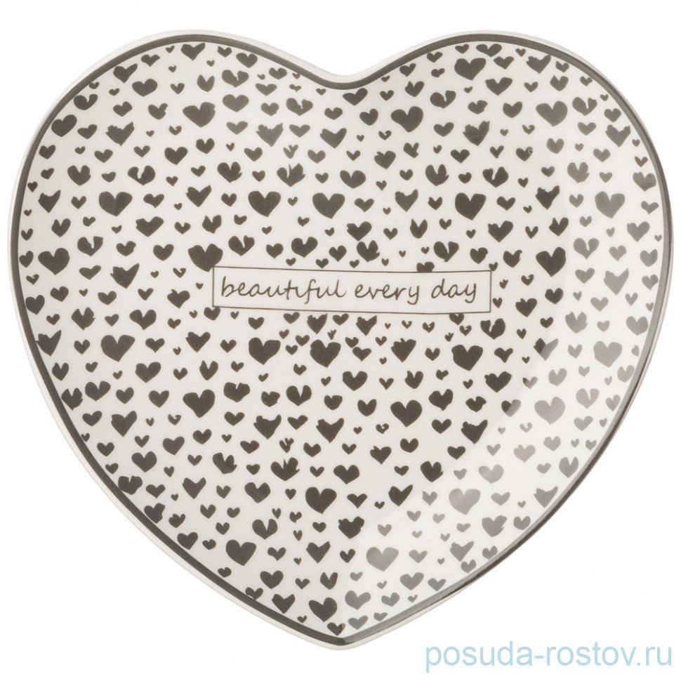 Тарелка 16,5 см Сердце "Love you /Beautiful every day" / 331401