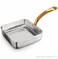 Ссковородка 12 x 12 x 3.5 см квадратная мини с одной ручкой для подачи &quot;Hammered&quot; / 370362