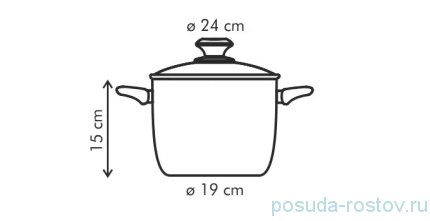 Кастрюля 24 см с крышкой высокая 6,5 л &quot;PRESTO&quot; / 226423
