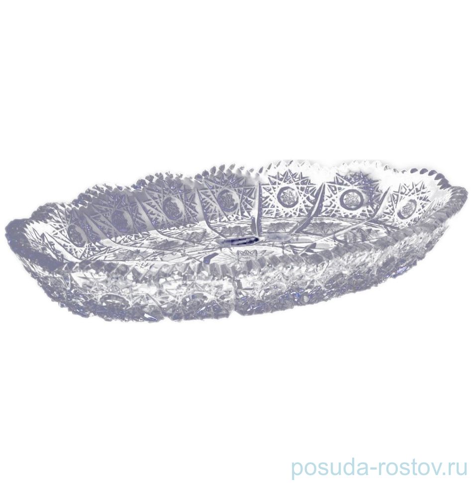Блюдо 21 см овальное "Glasspo /Хрусталь резной" / 012712