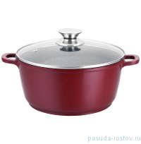 Кастрюля-сотейник 28 х 12 см с крышкой индукция 6,2 л бордовый &quot;Agness&quot; / 196134