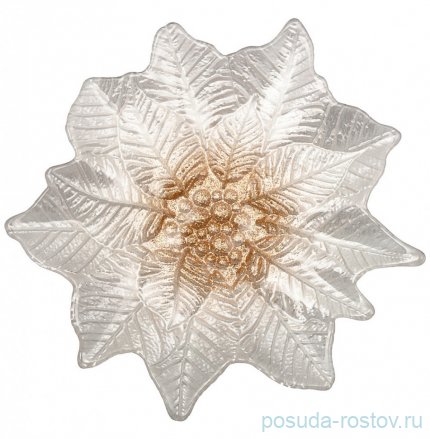 Блюдо 21 х 21 см фигурное &quot;Poinsettia white gold&quot; / 226079