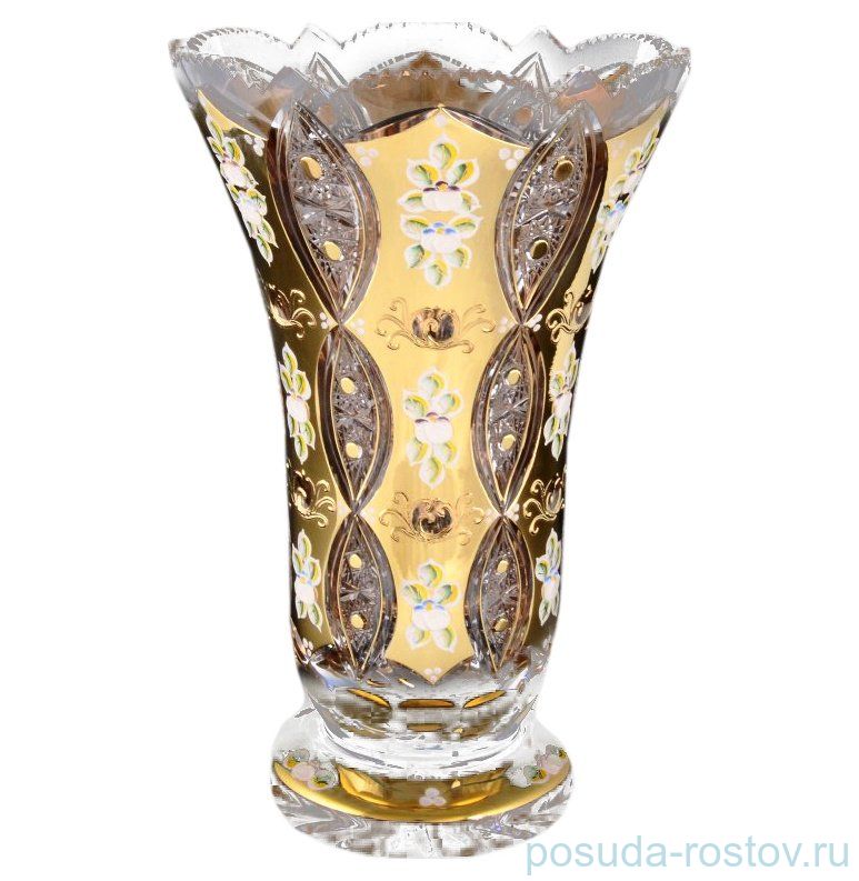 Ваза для цветов 35,5 см н/н "S.Crystal /Резной с золотом" / 059907