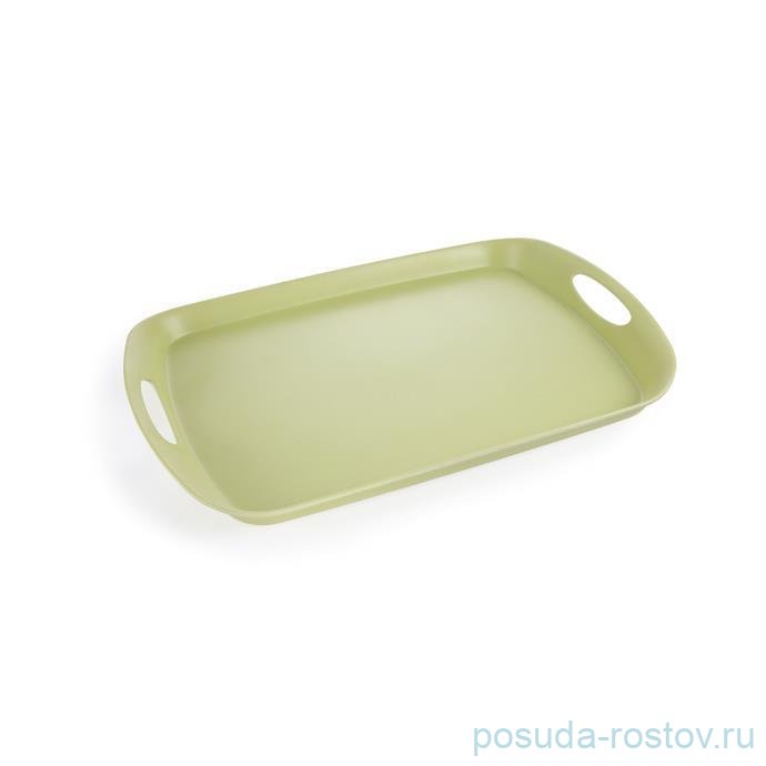 Поднос 44 x 30 см прямоугольный с ручками оливковый "FANCY HOME"  / 157159