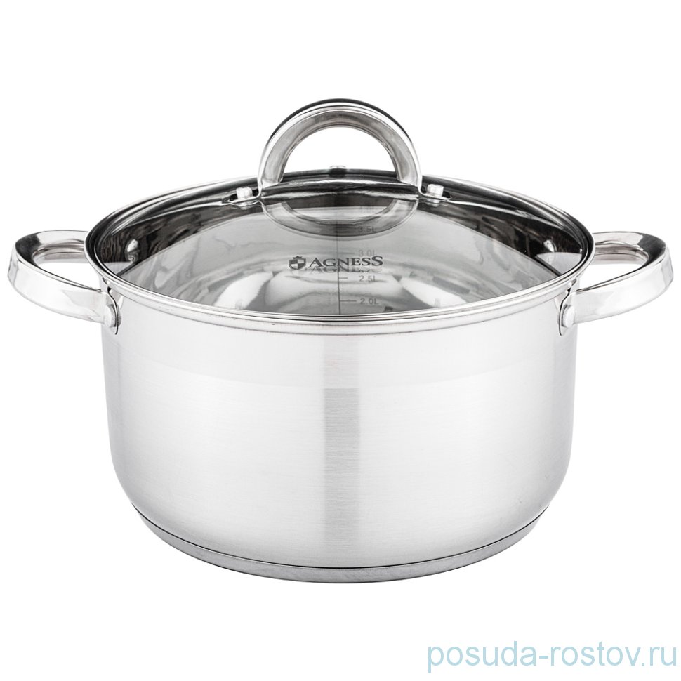 Кастрюля 22 x 12,5 см со стеклянной крышкой 4,3 л "Classic" / 273872