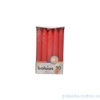 Свечи столовые 17 х 2 см 10 шт &quot;Красные /Bolsius&quot; / 257289