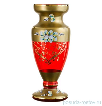 Ваза для цветов 30 см &quot;Лепка красная /с золотом&quot; / 036725