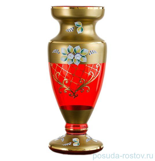 Ваза для цветов 30 см "Лепка красная /с золотом" / 036725